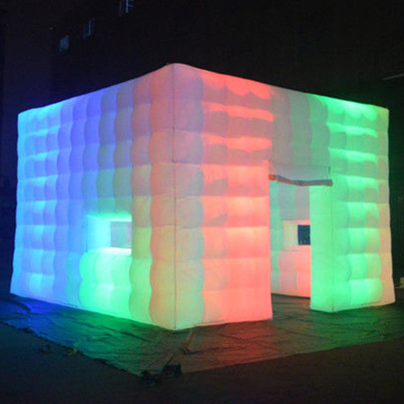 wholesale New Arriver White Inflatable Cube Tent Cubic Marquee House Square Party Wedding Cinema Building Customized For USA