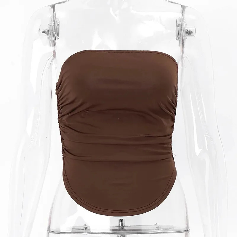 Strapless Sexy Tops Summer Outfits Women Backless Off Shoulder Wrap Tube Tops Female Crop Top 240930