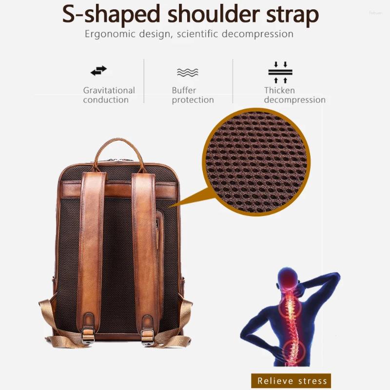 Backpack Men's Travel Daypack Business School Bag Fashion Multi-function Laptop For Men Simple Portable Rucack 4649 4