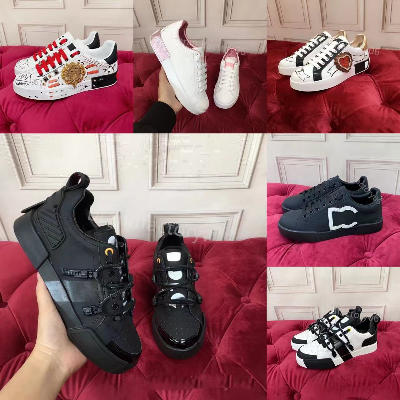 designer sneaker man shoe mens shoes trainers black white raven crown letter doodle classic genuine leather athleisure womens sneakers daily Casual Shoe