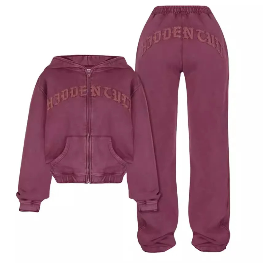 Womens Y2K letter printed hoodie twopiece set Hip Hop Harajuku retro sweatshirt punk Trouser elastic waist 240930