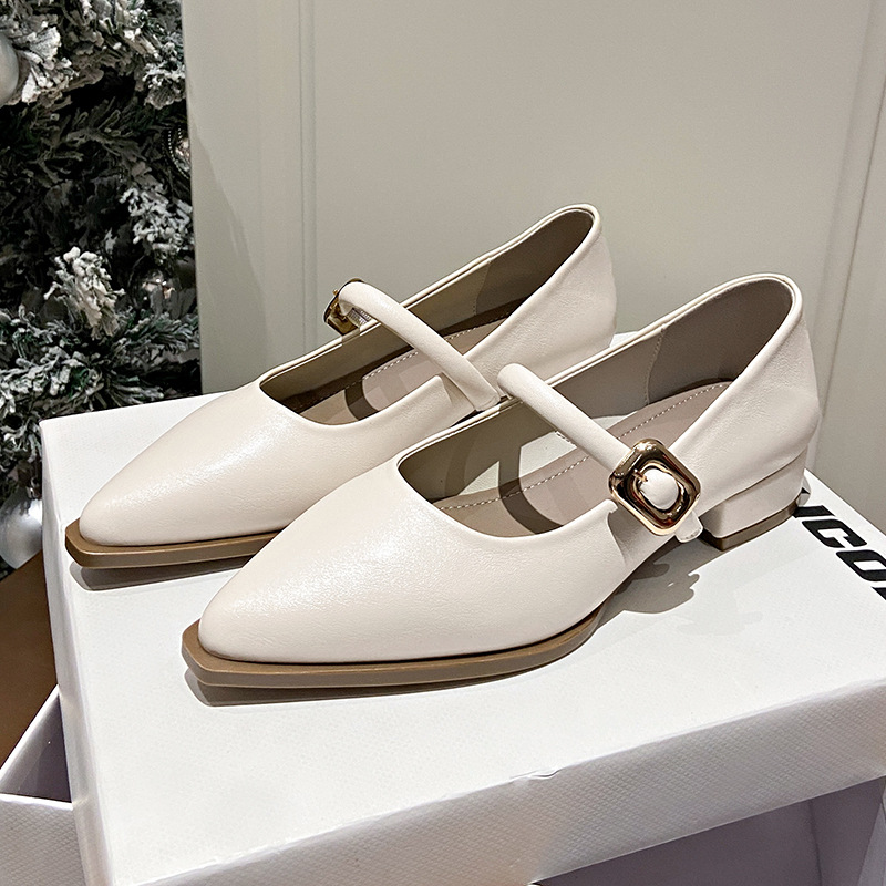 Women Casual Shoes Fashion French Style Pointed Toe Plus Size Soft Sole Triple Black Beige Khaki Free shipping