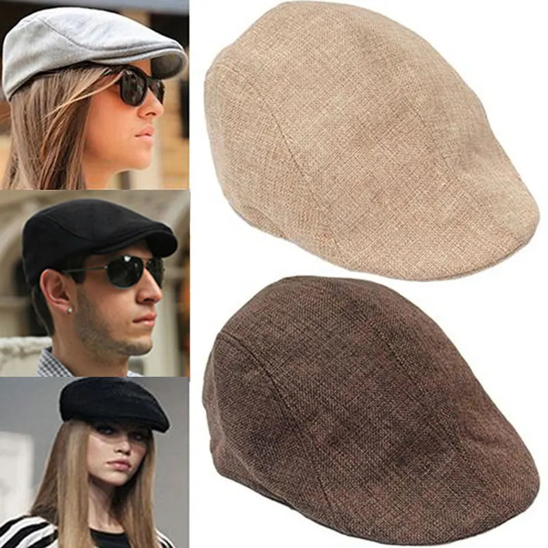 Men Berets Cap British Style 2024 Autumn Summer Linen Hats Fashion Flat Caps Classic Vintage Gatsby Cabbie Chapeau Homme 240926