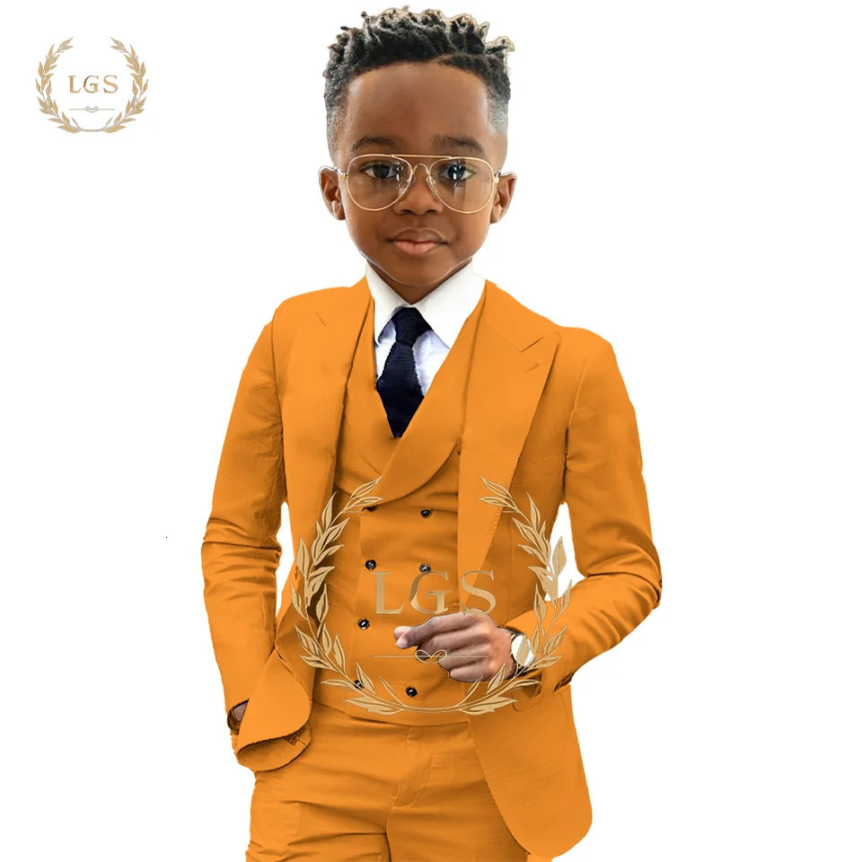 Boys aged 2-16 3-piece set of coat mens clothing and vest tailcoat wedding party event childrens customized set 240925
