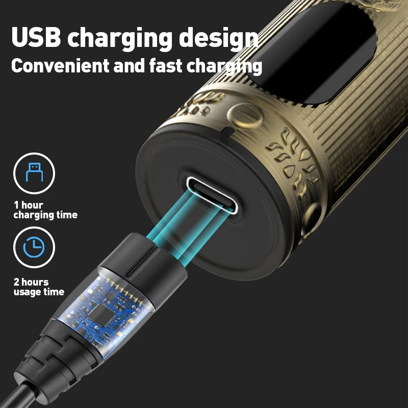 RESUXI LM-502 all metal body LCD electric nose and ear trimmer brushless tool rechargeable nose and ear trimmer 240924