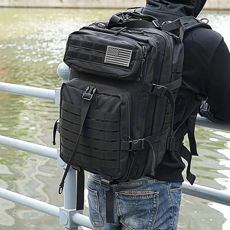 QT QY 30/45L Mens Tactical Backpack HkingTraveling Bags Outdoor 3P Assault Bag EDC Molle Bag Hiking Hunting Bag 241008