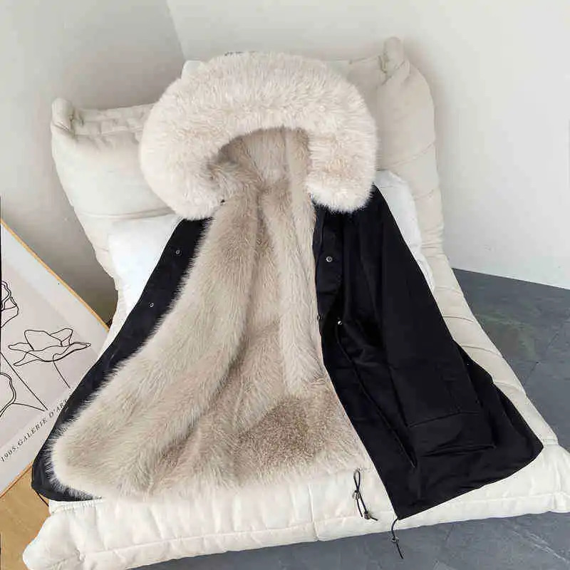 Winter Warm Coats Waterproof Artificial Fox Fur Jacket and Womens Long Park Outdoor Windproof Street Wear Mens 240930
