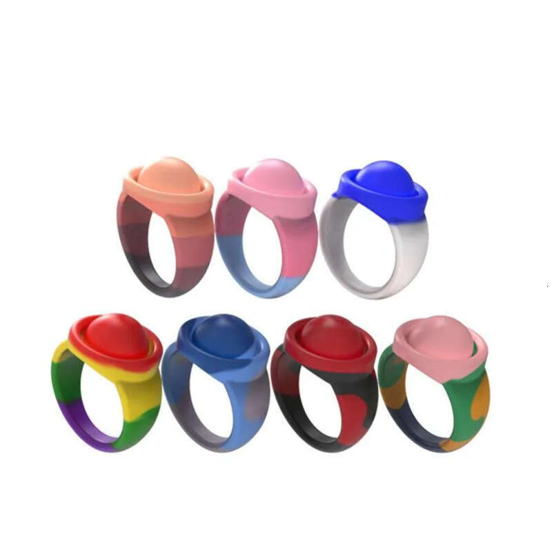 Press NEW New Fidget Toys Finger Bubble To Relieve Anxiety Silicone Jewelry Bracelet Desktop Educational Ring Decompression Toy Gift y