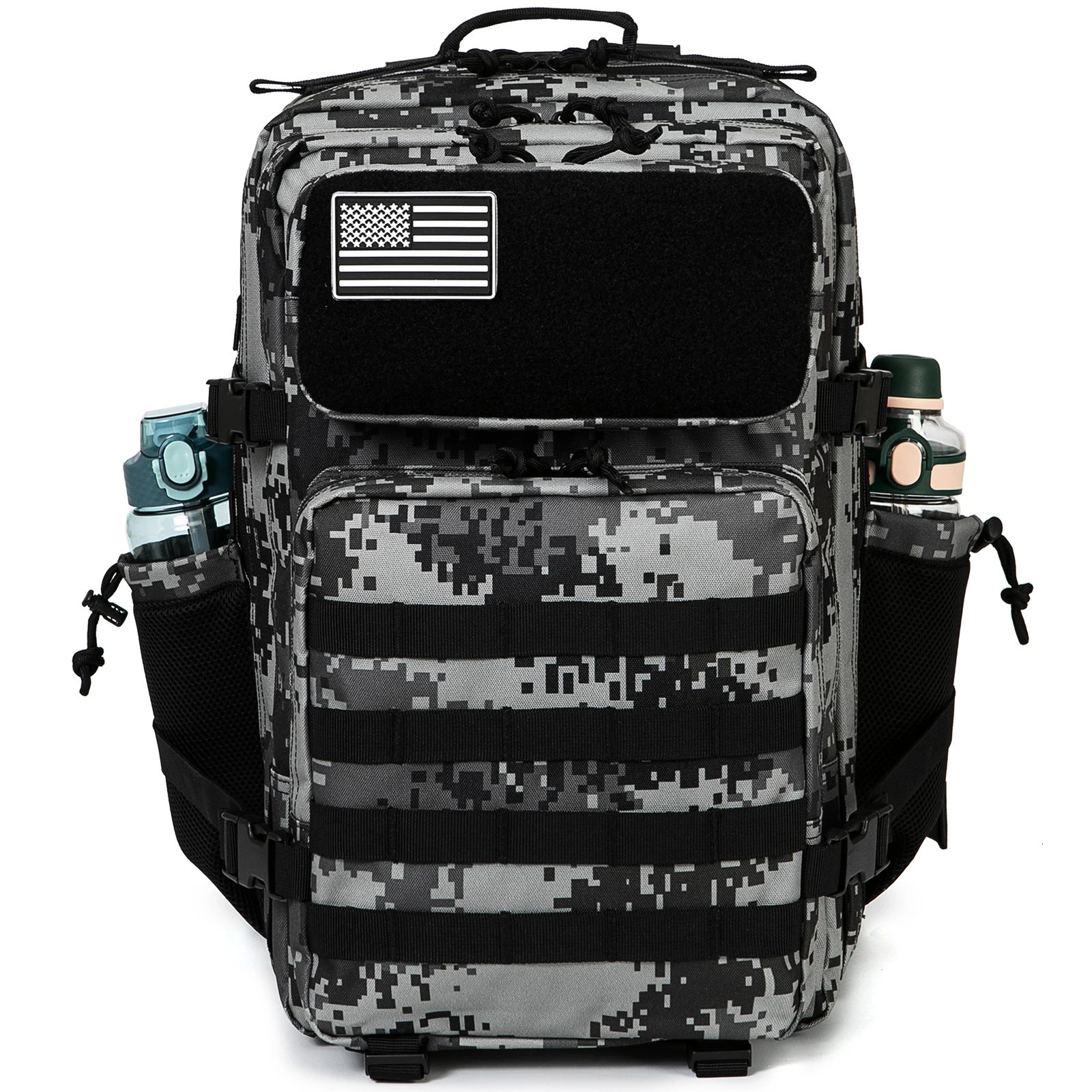 QT QY 50L tactical backpack survival bag hunting MOLLE backpack gym men EDC outdoor hiking Rucksack witch bottle rack 241008