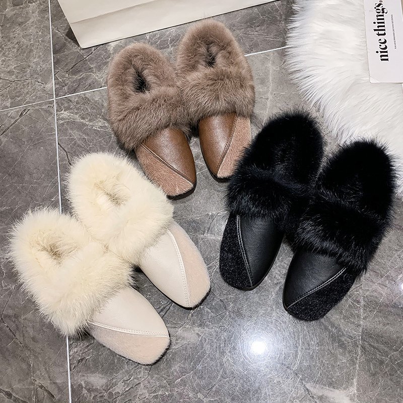 Casual Flat Shoes for Women: Fleece-ed Winter Warmth Comfort in Triple Black, Beige, and Brown 7f28