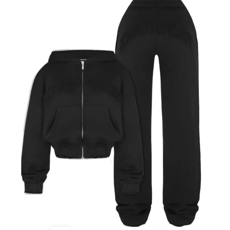 Womens Y2K letter printed hoodie twopiece set Hip Hop Harajuku retro sweatshirt punk Trouser elastic waist 240930