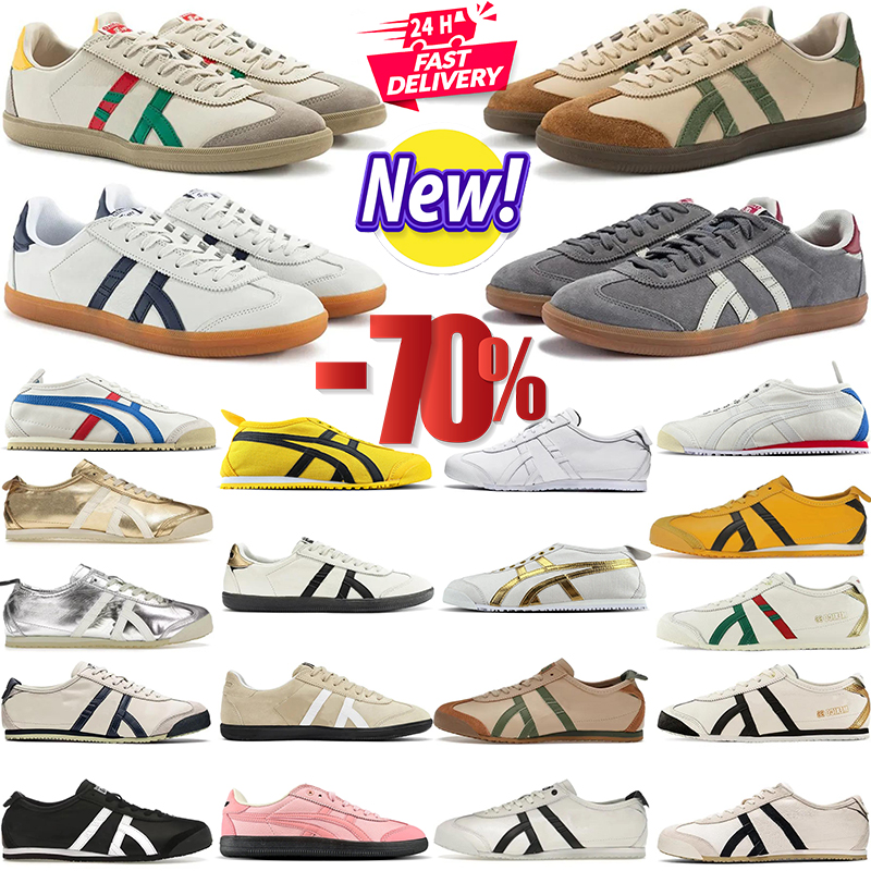 with box Disgner Outdoor Running Shoes Tiger Mexico 66 Tokuten Triple Black White Pure Gold Kill Bill Women Sports Trainers Size 4-11