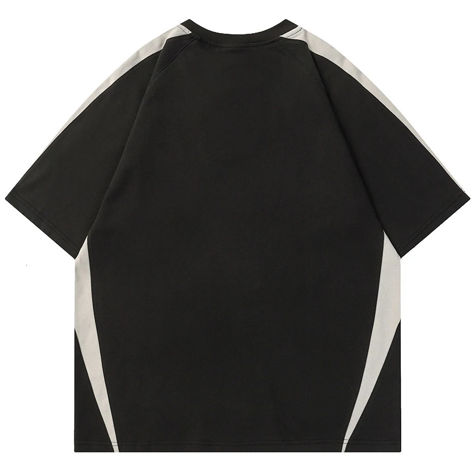 Mens Hip Hop Super Large T-shirt Street Clothing Harajuku Black Loose T-shirt Y2K American T-shirt Top Mens 240930