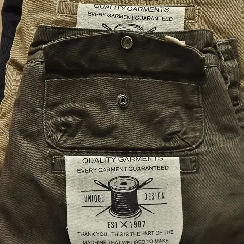 mens cargo pants American retro heavy-duty workwear pants mens loose straight leg pants casual mens 240921