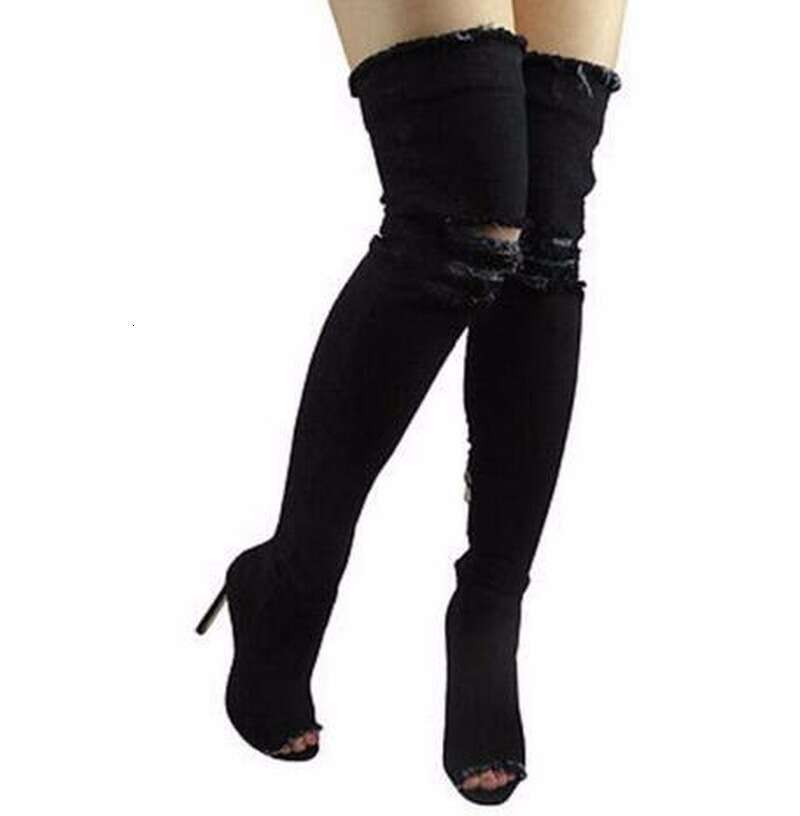New Thigh 2021 Winter Boots High Heels Women Tassel Jean Boot Ladies Shoes Good Service zo0
