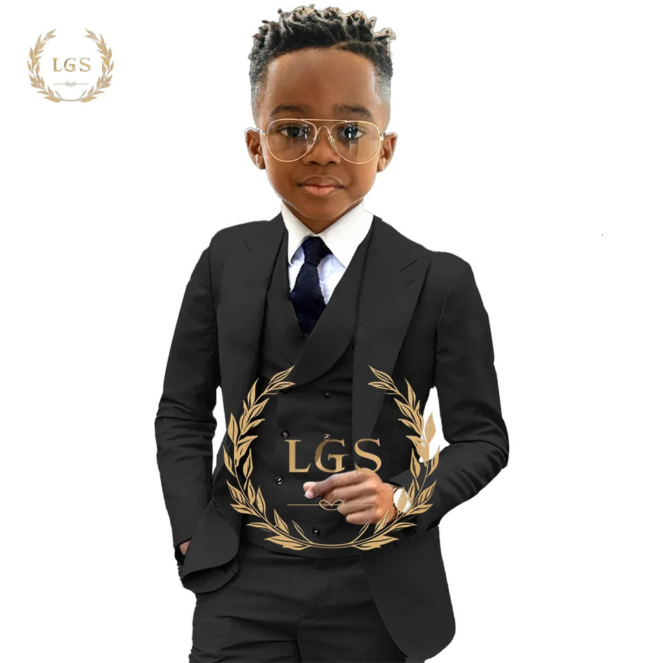 Boys aged 2-16 3-piece set of coat mens clothing and vest tailcoat wedding party event childrens customized set 240925