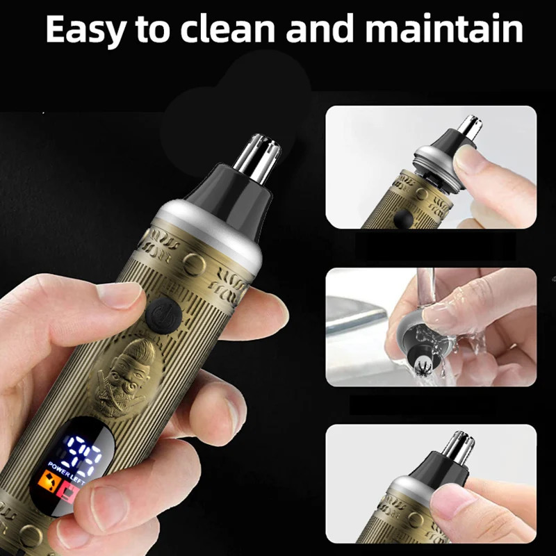 RESUXI LM-502 all metal body LCD electric nose and ear trimmer brushless tool rechargeable nose and ear trimmer 240924
