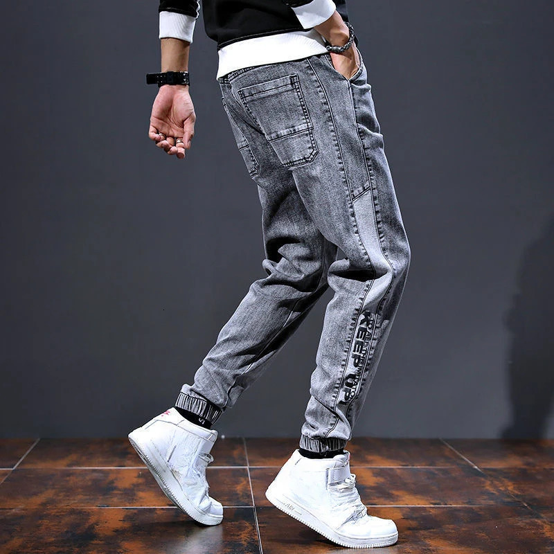 Mens jeans harem elastic Trouser cargo mens handcart classic summer trend highquality original style 240925
