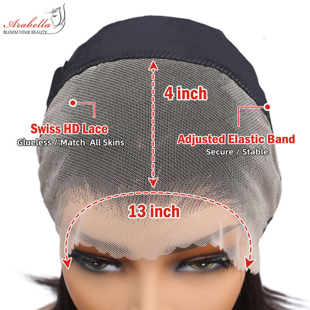 Water Wave Front Wig Glueless Wear&Go 13X4 Hd Lace Frontal Pre-Plucked Curly Human Hair Wigs For Women