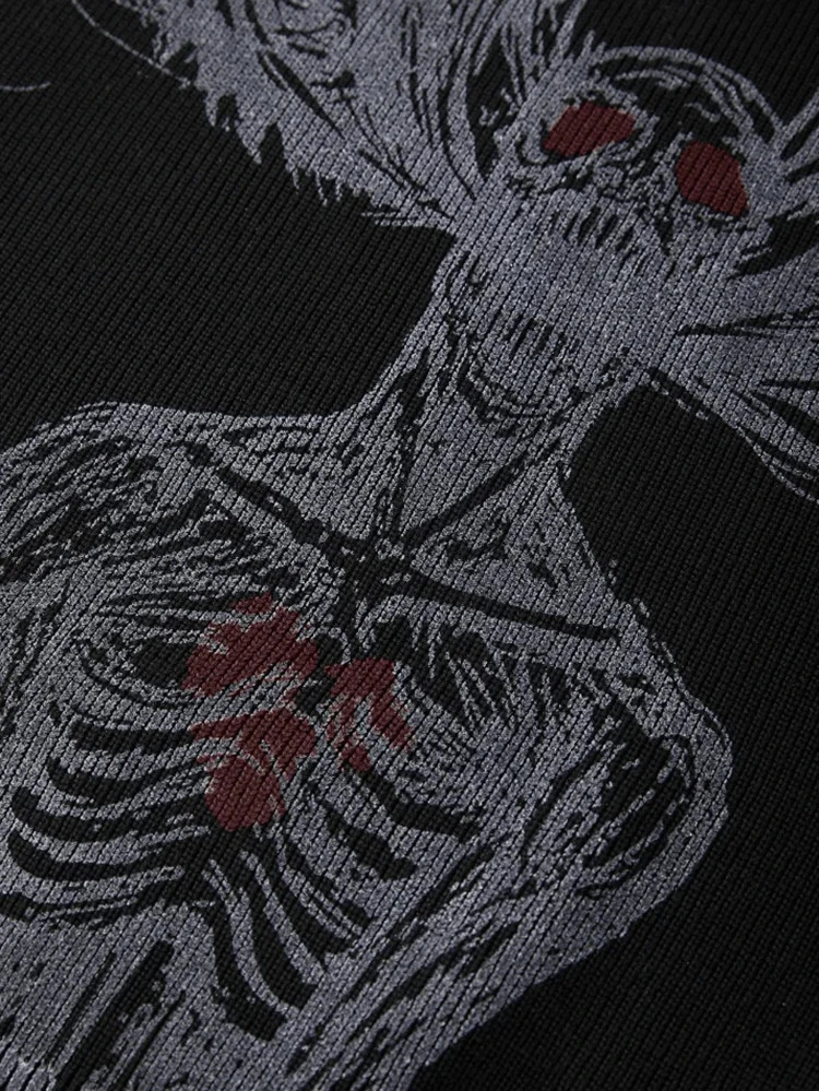 2023 Knitted Sweater Mens Hiphop Street Gothic Wool Retro Pullover Womens Y2K Harajuku Punk Style Spring 240930