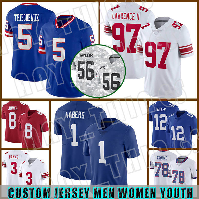 5 Kayvon Thibodeaux Dexter Lawrence Football Jerseys New Yorks Malik Nabers Giantss Daniel Jones Brian Burns DeVito Darren Waller Drew Lock Lawrence Taylor Michael