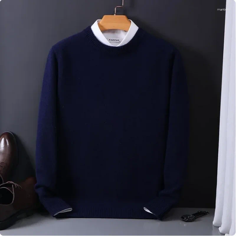 Men's Sweaters 2024 Cashmere Sweater O-neck Pullovers Loose Oversized M-3XL Knitted Bottom Shirt Autumn Winter Korean Casual Men Top
