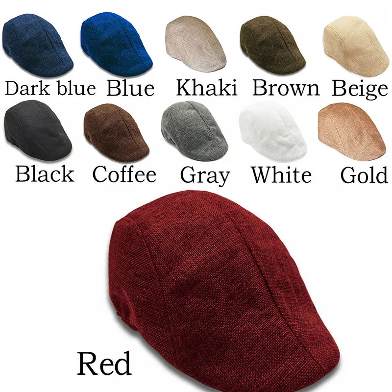Men Berets Cap British Style 2024 Autumn Summer Linen Hats Fashion Flat Caps Classic Vintage Gatsby Cabbie Chapeau Homme 240926