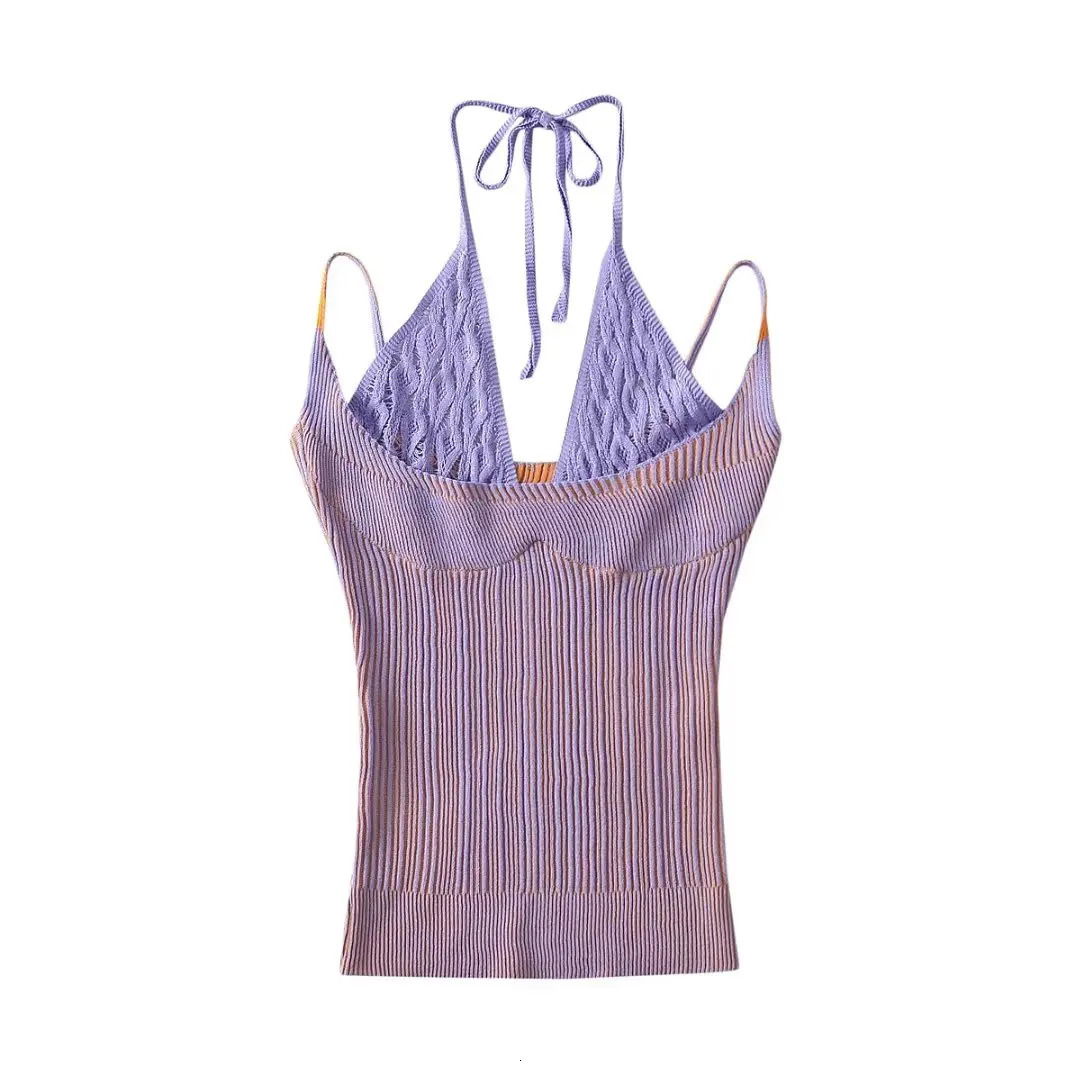 Sleeveless Ribbed Korean Women Basics Casual Y2k Camis Sexy Clothes Party Femme Tank Elegant Prairie Chic Hollow Out Top 240930