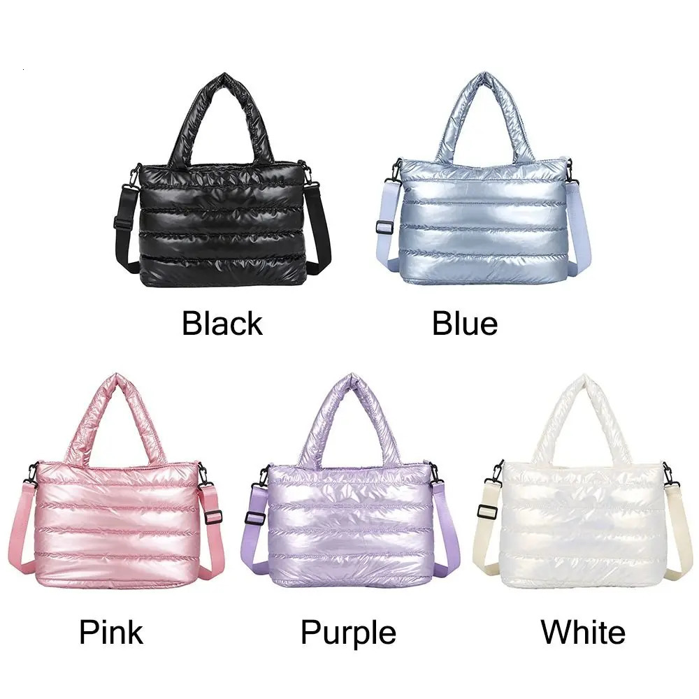 Lightweight down cotton pad shoulder bag inflatable handbag for womens bedding inflatable handbag ww 241008