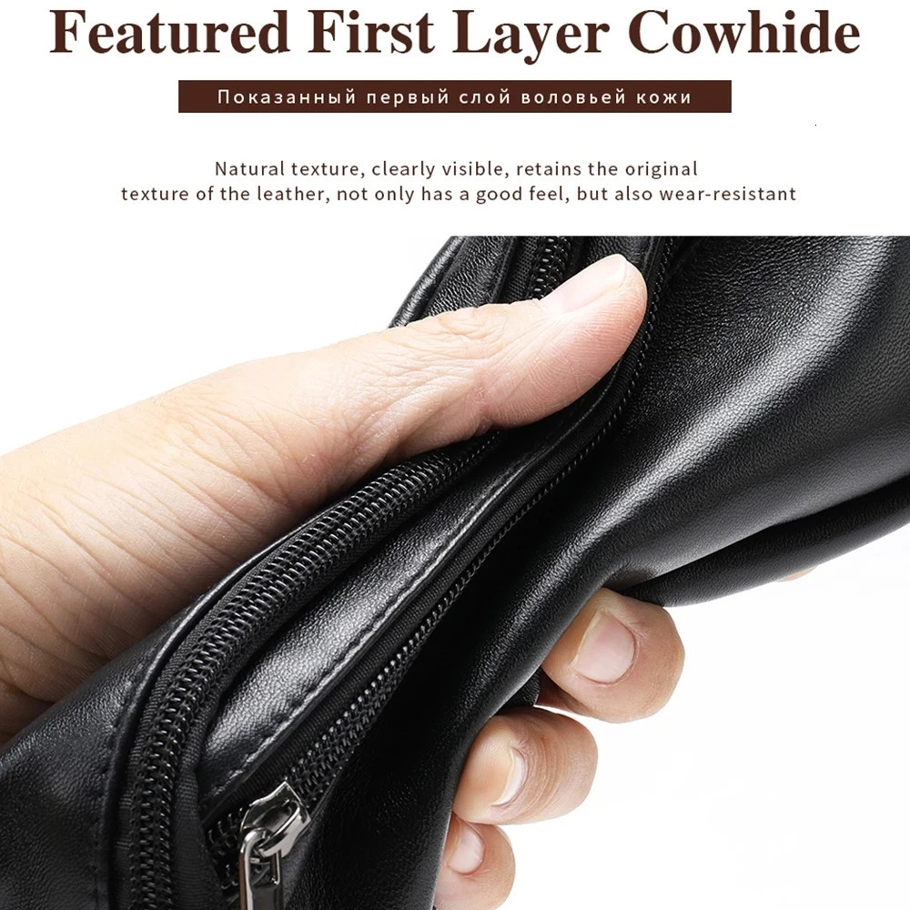 Multifunction Mens Chest Bag 2 Use Genuine Leather Male Single Shoulder Belt Waist Bag Sling Chest Pack For Biker Black 240924