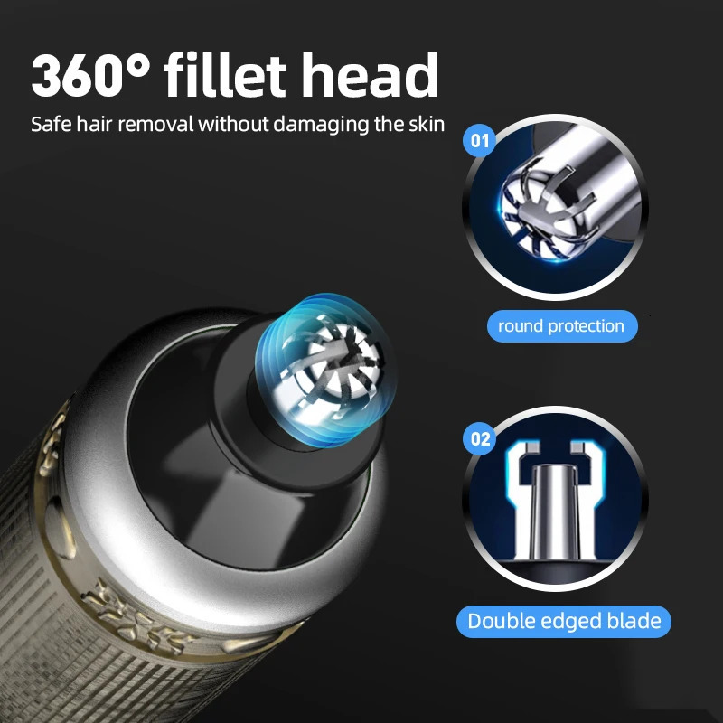 RESUXI LM-502 all metal body LCD electric nose and ear trimmer brushless tool rechargeable nose and ear trimmer 240924