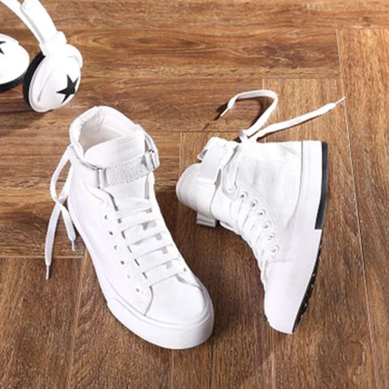 Women Denim Casual Canvas Shoes Female High Top Couple Trainers Lace Up Men Sneakers Ladies Basket Femme Tenis Feminino Black 44