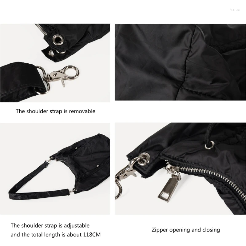 Shoulder Bags Sophisticated Large Bag Nylon Pleated Crossbdoy Pursfor Everyday Use 2934 4