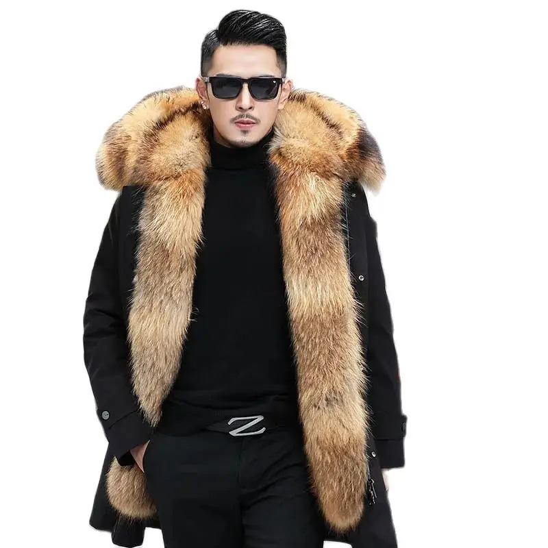Winter Warm Coats Waterproof Artificial Fox Fur Jacket and Womens Long Park Outdoor Windproof Street Wear Mens 240930
