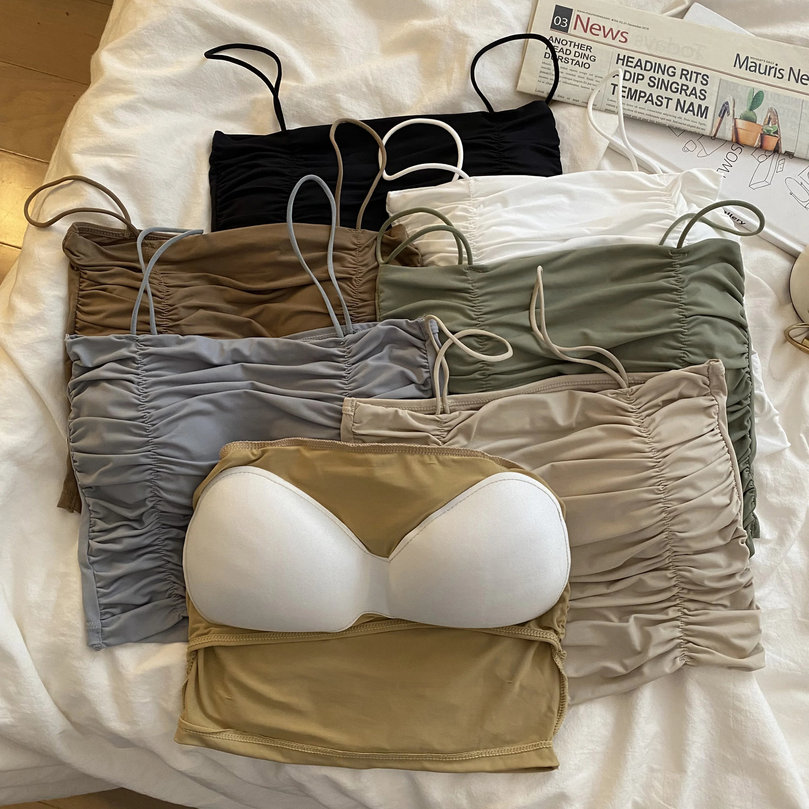 Women Crop Tops Sexy Tank Top For Lady Summer Tube Tops With Cups Female Underwear Lingerie Woman Clothing Camisole Vest 240930