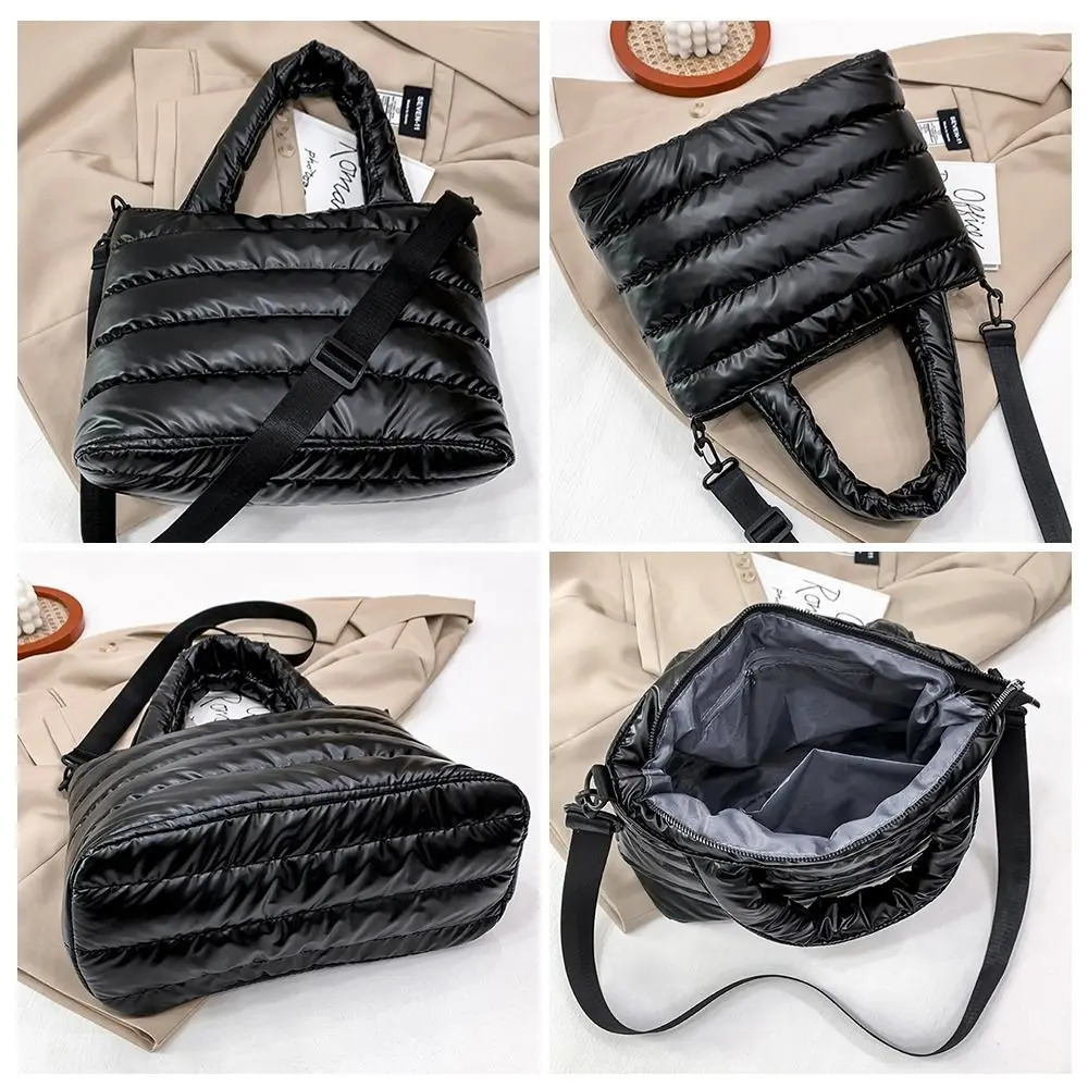 Lightweight down cotton pad shoulder bag inflatable handbag for womens bedding inflatable handbag ww 241008
