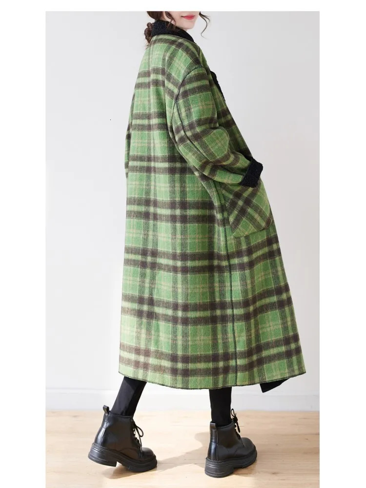 Autumn and Winter Long Jacket Trench Coat Womens Extra Large Flat Coat Womens Sheepskin Coat Fashion Plush Womens Teddy Bear Coat 240927