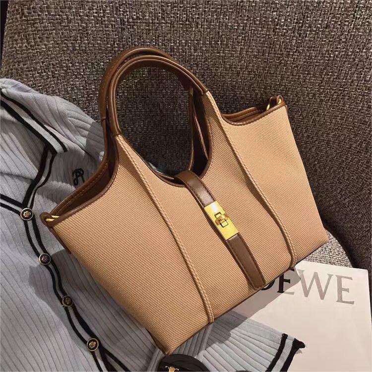 Bags Women - Large Capacity Canvas Bucket Shoulder Handbag with Crossbody Strap, Premium hot Feel Water Resistant Tote for Daily Use