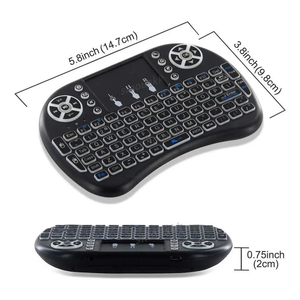 I8 Mini Wireless Keyboard 2.4G Air Mouse Keycaps Touchpad Handheld Remote Control English Russian Backlit for Android TV Box PC