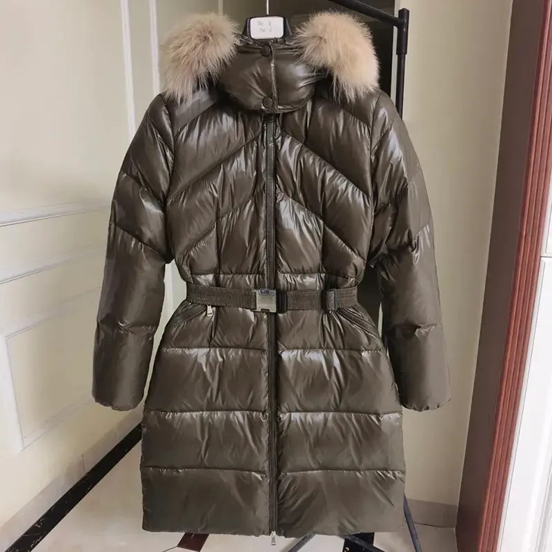 Designer Womens Long Down Puffer Jackets Coat With Fur Collar Women Embroidered Letter Badge Fulmarus Winter Jacket Outerwear Clothing 123