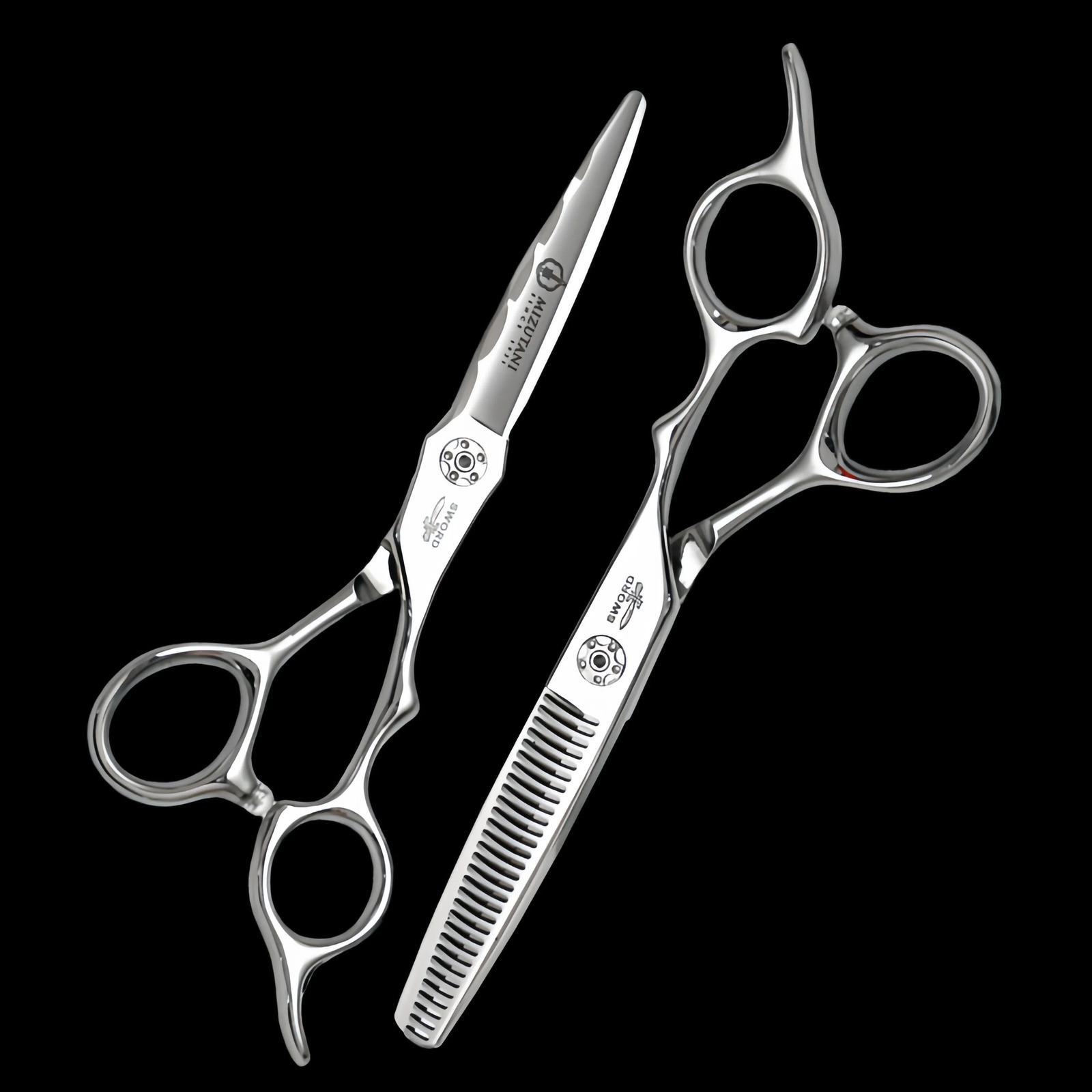MIZUTANI 440C Tungsten Steel Pattern Advanced Scissors Pattern Professional Hairdressing Salon Top Professional Barber Cutting Set 240929