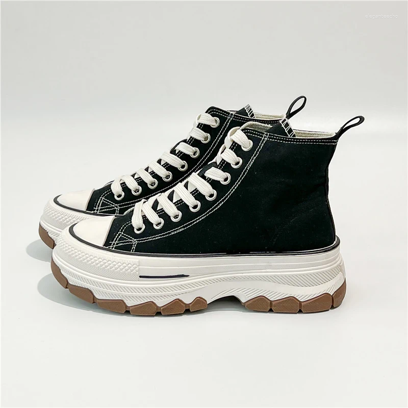 Casual Shoes Autumn Women's High Top Platform Sneakers Stars Canvas Trainers Running Sport Thick-Sole Walking Tennis 42