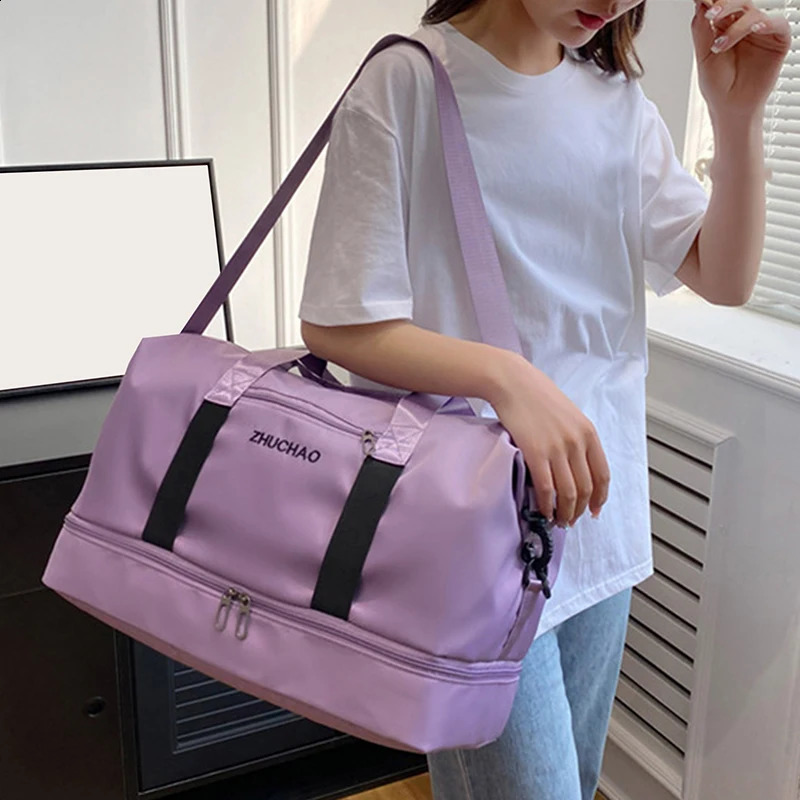 Large capacity womens travel bag waterproof nylon weekend outdoor overnight luggage bag mens handbag240921