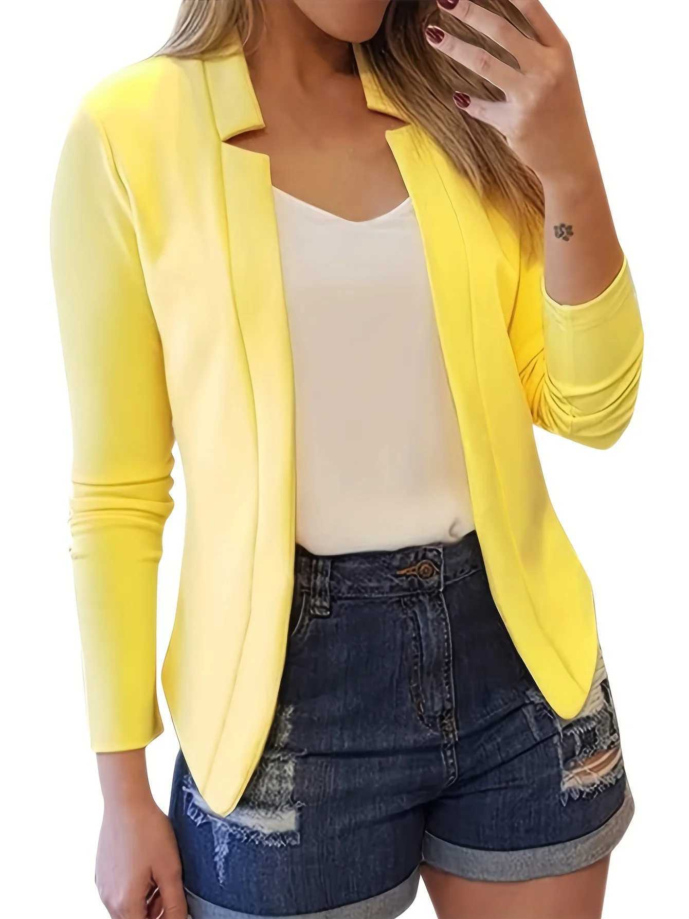 New Cross-Border Womens Wear Pure Color Chigong Small Suit Cardigan Formal JacketX2410