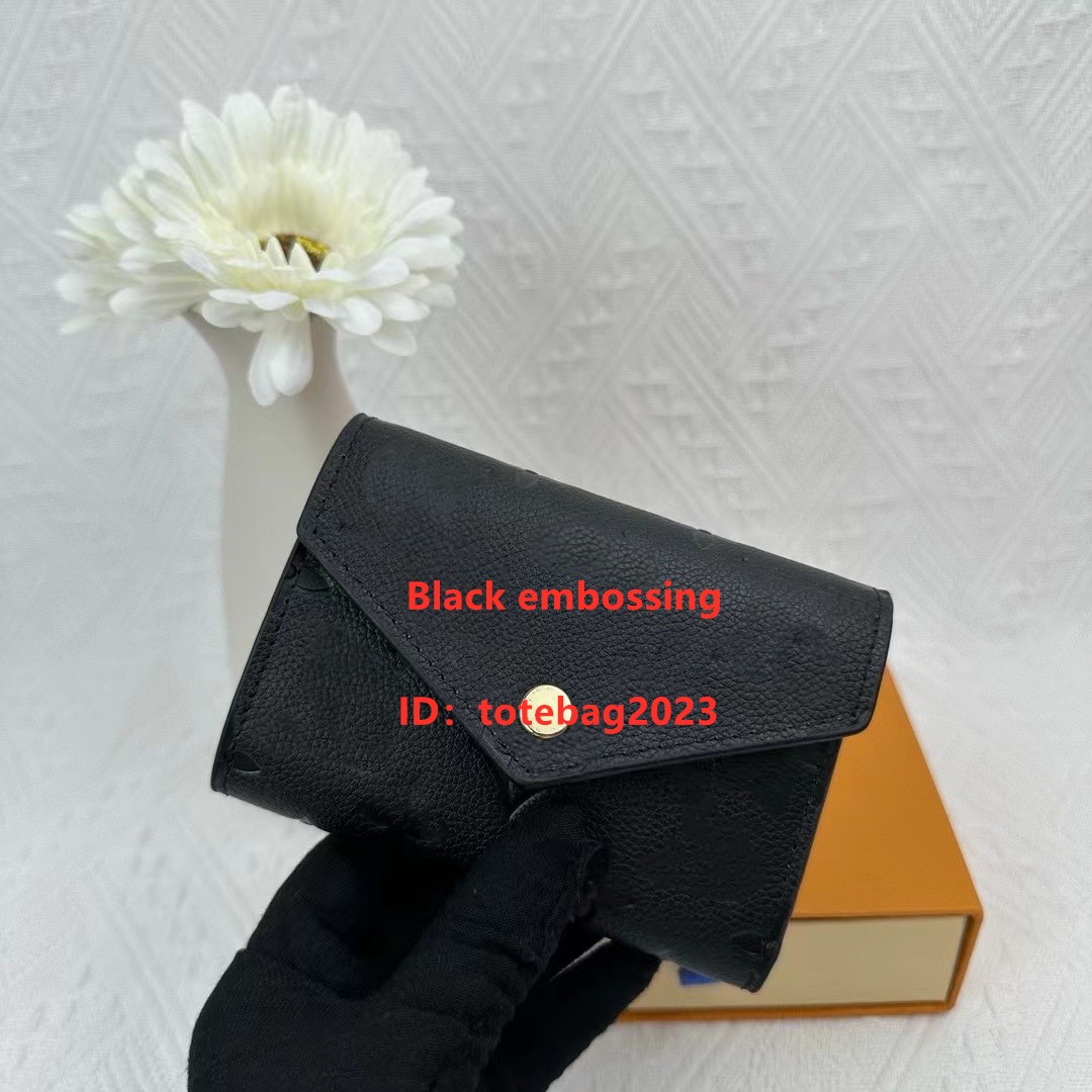 Black embossing Designer Women Wallets Holders for women Coin Purse Small Wallet victorine Woman Card Holder Luxury Brown Flower Short Wallets Mini Wallets With Box