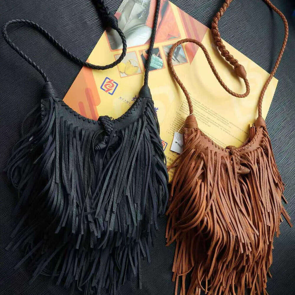 Stylish Tassel Shoulder Bag Messenger New Ladies Retro Crossbody Women's Designed 2024 Offer Hand Woven Female Bags Fashion Sale
