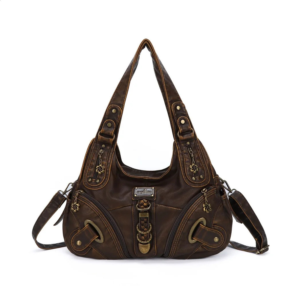 Angelkiss womens handbag top handle handbag fashionable retro handbag womens handbag 240930