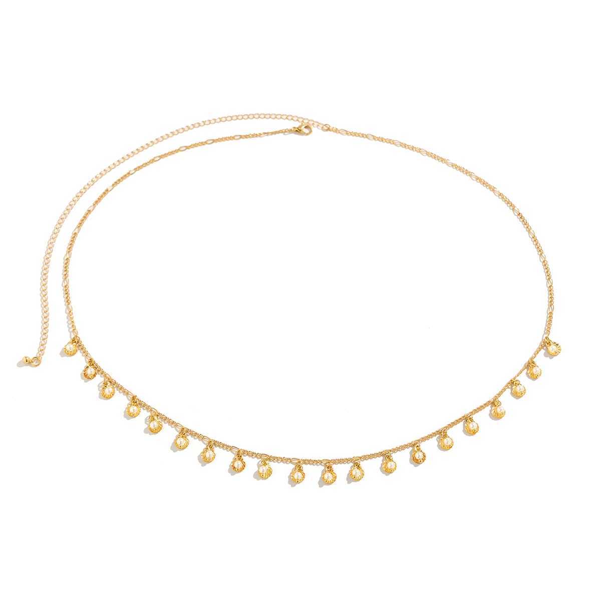 Ingemark Vintage Tiny Conch Lingerie Chain Waist Belly Belt for Women Summer Bikini Festival Rave Body Jewelry Y2K AccessoriesX240930