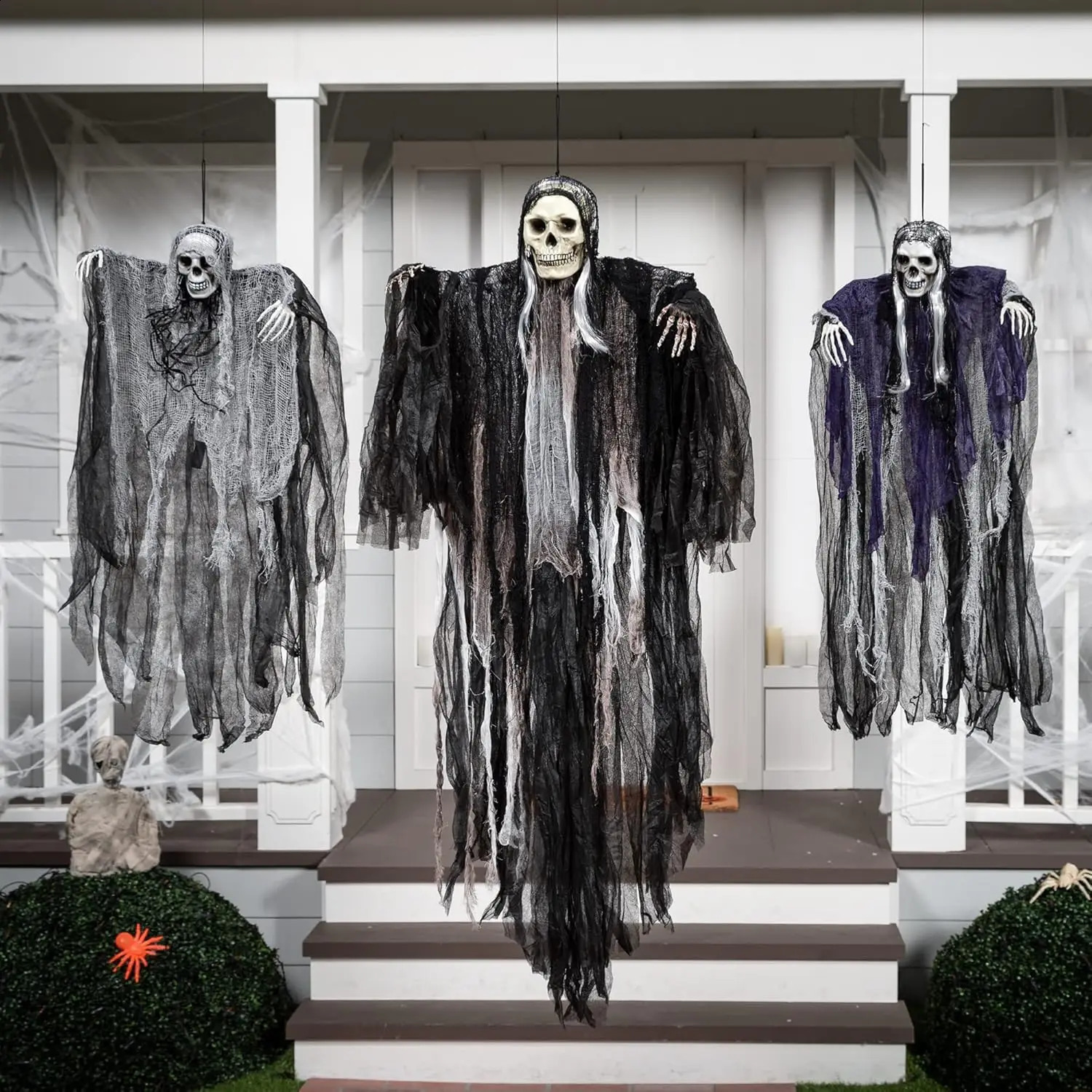 3 packages of hanging Halloween skeleton ghost decorations the outdoor decoration for harsh harvesters 240927