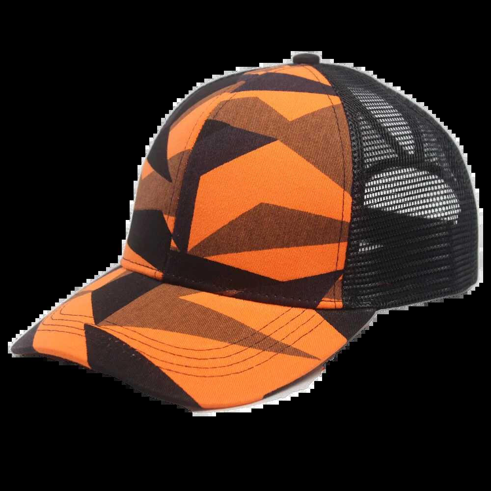 Mens Printed Geometric Baseball Cap Mesh Trucker Hat for Women Summer Cool Green Orange BlueX240930